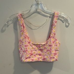 Zara Pink Daisy Micro Top/Bra Top